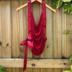 Lipstick open back halter